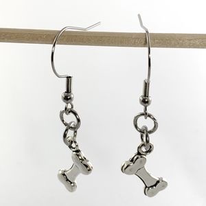 Stainless Steel Hook Dog Bone Earrings